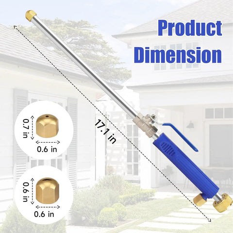 Heavy Duty High Pressure Washer Wand Pro Grade With Hydro Jet Nozzle 17.1 inch length, brass connectors, blue handle
