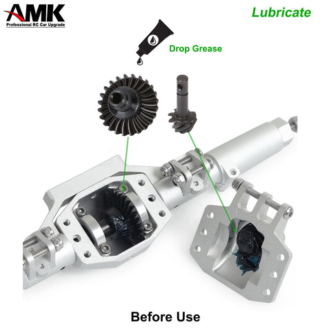 Two Sets Metal Bevel Gear And Ring Pinion Gear Kit For 1/10 Capra And Axial SCX10 III Upgrades, gear lubrication before use.