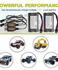 2 Pack 7.4V 1500mAh SM-3P Plug Lithium RC Battery With USB Charging Cable For DE43 And DE60 RC Cars
