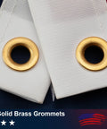 Outdoor 3x5 Ft American Flag With Tearproof Fade Resistant Spun Polyester Brass Grommets close-up detail.