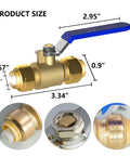 Ten Pack Half Inch Push In Full Port Ball Valves For Hot And Cold Water With Disconnect Clip Water Stop Shut Off Made From Brass With Blue Handle