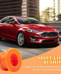 Shift Linkage Bushing Repair Kit For Ford Fusion And Lincoln MKZ 2013 To 2020 Transmission Shift System Fault Fix Premium Durable Plastic Construction Ensures Smooth Shifts And Reliable Performance, shown with a red Ford Fusion.