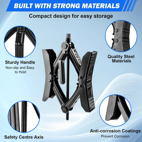 Heavy Duty RV Wheel Chock Stabilizer Two Pack For Campers And Travel Trailers Adjustable 3.5 To 12 Inch Anti Move X Shaped