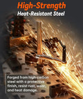 Welding Table Clamps And Fixture Pins Kit with 19 pieces, sparks fly on metal surface showing heat-resistant steel in action