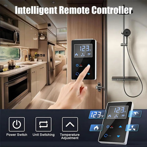Intelligent remote controller for Tankless Gas Water Heater 65000 Btu 2.8 Gpm Instant Hot Water For Rv Camper Van Trailer Camping Life.