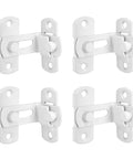 Four Pack Matte White 90 Degree Flip Barn Door Lock Latches Tough As Nails Heavy Duty Stainless Steel Gate Latch