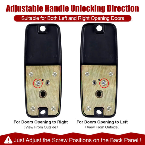 Mechanical Keyless Entry Door Lock With Keypad Password Access No Batteries Or Wiring 100 Percent Mechanical Security image showing adjustable handle direction