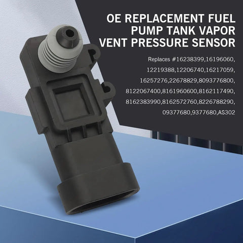 High Precision Car Fuel Tank Pressure Sensor for Vapor Vent Port Replacement Drop In With Delphi 3rd Gen Sensors OEM 16238399 9377680 09377680 16196060 Black