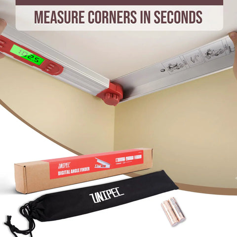 Top Shelf 16 Inch Digital Angle Finder Gauge With Spot On Readings Protractor Plus 0 To 220 Degree Arc, measuring angles.