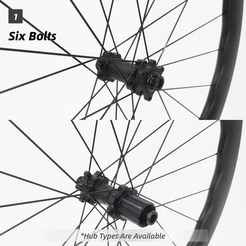 Carbon Fiber Road Bike Wheelset With 50mm Depth 1570g Weight Tubeless Ready 700c Clincher Disc Brake Six Bolts Wave Rims