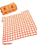 Heavy Duty Nylon Lifting Net For Trucks And Trailers 11.4 Feet Long With 2000 Kg Load Capacity shown rolled and unrolled
