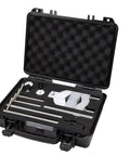 Rock Solid Compact Reverse Dial Indicator Shaft Alignment Set With Dual Precision Gauge Probes in a storage case with gauges and tools.