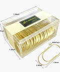Giant Gold Paper Clips Pack 50mm Jumbo 1.97 Inch, 50 Count, Smooth Finish Steel Wire Clips in clear box with dimensions shown