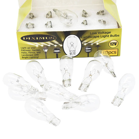 Low Voltage Landscape T5 Wedge Bulbs 12V 11W Pack Of 10 Clear For Malibu Lights Garden Deck Yard Lighting Easy Install