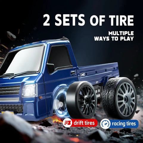 4WD Drift RC Car With 2.4GHz Remote And Dual Battery Setup, 20kmh High Speed, Durable PVC Body, Drifting Tires, LED Lights