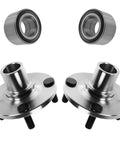 Front And Rear Wheel Bearing And Hub Kit Two Piece Set For Ford Escort 1991-2002 Mazda 323 1990-1994 shown with two hubs, two bearings.
