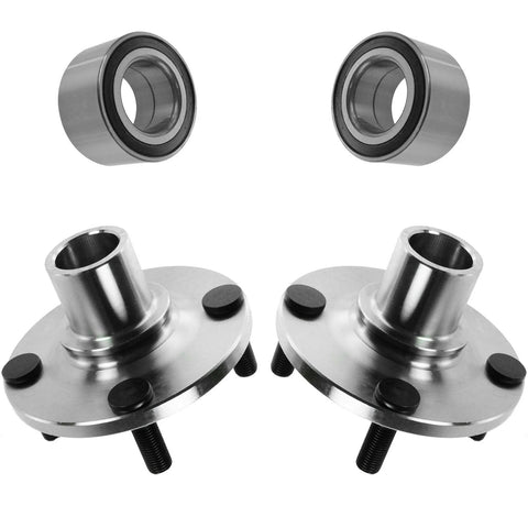Front And Rear Wheel Bearing And Hub Kit Two Piece Set For Ford Escort 1991-2002 Mazda 323 1990-1994 shown with two hubs, two bearings.