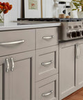 Kitchen with 10 Pack Brushed Satin Nickel Cabinet Pulls With 4 Inch Hole Centers Arch Style Handles For Kitchen Cabinets Drawers