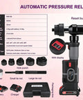 Rechargeable Hydraulic Hole Punch Kit With Six Dies 22 To 60Mm, 21V Cordless Punch Tool layout with components and specifications