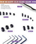 530 Piece Metric Set Screw Kit With M3 M4 M5 M6 M8 Grub Screws Internal Hex Drive For Bathroom Fixtures Door Handles Replacement