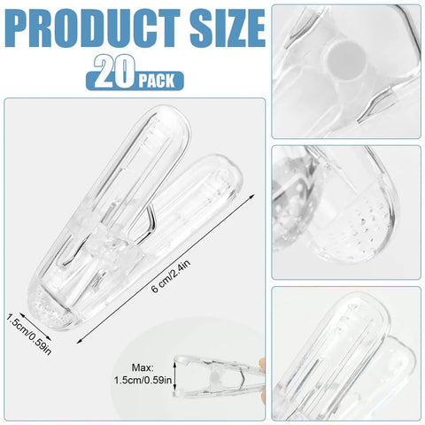 Hot Clear Balloon Arch Clips 20 Pack Ultra Strong Spring Clamps For Epic Birthday Decor Backdrop And Party Setup Easy Grip Versatile Art Crafts, 6 cm x 1.5 cm