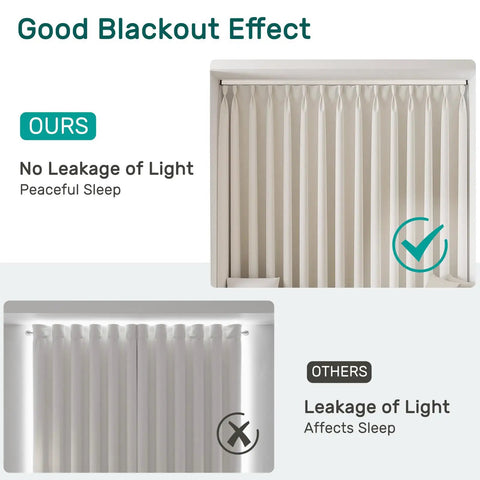 Whisper Quiet Ceiling Curtain Track With Wall Mount 9 To 12 Feet White No-Fuss Noise-Free Glide System With Heavy-Duty Rollers For Ultra Smooth Drapes And Quick Easy Installation showing blackout curtain light-blocking fit