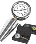 Drawbar Pull Gauge For CNC Spindles Direct Readout 0 To 3000 Lbs Five Eighths Inch Eleven Thread Retention Knob Works On CAT40 And BT40 CNC Machines Heavy Duty Spindle Pull Test Meter For Precise Readings, chrome gauge and case