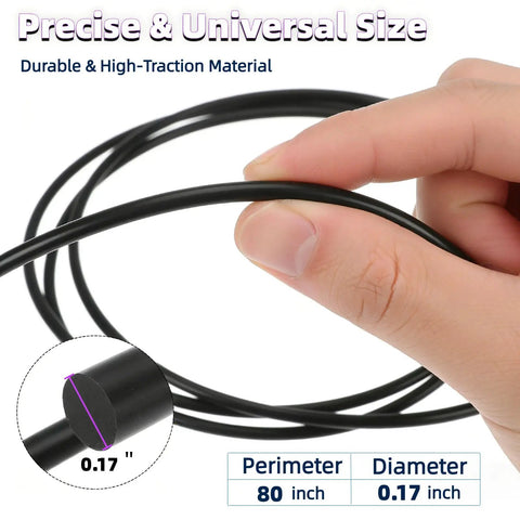 Close-up of person holding Beefy Urethane Roller Belt Replacement For Treadmills Conveyors And Fitness Machines, 0.17 inch diameter