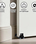 Two Pack Sliding Barn Door Floor Guides For Bottom Track Adjustable Roller With Screws And Expansion Tubes Suitable For Home Office And Small Projects Durable ABS Construction Ideal For Indoor Home Renovations And Office Installations installed at door base