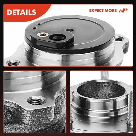 Close-up of 2 Pack Rear Wheel Bearing And Hub Assembly For Mazda 3 2004 2013 3 Sport 2009 2013 And 5 2006 2010 2012 2017 5 Lug Compatible With 4 Wheel ABS Heavy Duty showing iron CV spline.