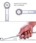 Close-up of 13 Piece SAE Combination Wrench Set With Roll Up Pouch No Skipped Inch Sizes From Quarter Inch To One Inch Must Have