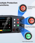Close-up of DC Bench Power Supply 0 to 30V 0 to 10A Pro Grade Regulated Lab Power Supply With Memory Presets Encoder Knob OCP Protection