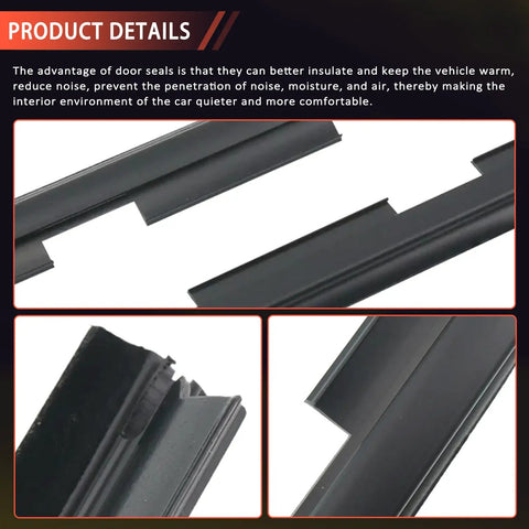 Weatherstrip Window Seal Kit 2 Pack Front Driver And Passenger Outer For 1992 1994 Chevy GMC C1500 C2500 C3500 K1500 K2500 K3500 Truck Replacement 15991405 15991406 detailed view