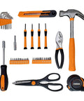 39 Piece Hand Tool Kit With Storage Case For DIY Home Repairs And Projects, Durable Chrome Plated Tools, Includes Hammer