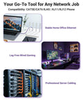 All-In-One RJ45 Pass-Through Crimp Tool Kit For Cat6, Cat5e, And Cat5 Connectors in various network settings