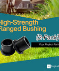 Beefy Heavy Duty Flanged Bushing Drop In Replacement For Ariens Gravely Zero Turn Lawn Mower Built Tough For Steering Linkage Deck Pivot Sleeve Bearing Direct OEM Fit 5500114 Two Pack Upgrade on green grass with mower in background.