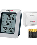 Wireless Outdoor Thermometer With Humidity Gauge And Digital Hygrometer, 500 Ft Range, monitor, sensor, and 4 AAA batteries