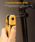 Using 17-Piece Folding Allen Wrench Set with Metric and SAE Hex Tools for Tight Spaces on a black fixture.