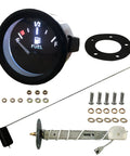 52mm Fuel Level Gauge Kit With Tank Sending Unit for Boats, RVs, and Marine Equipment, 12V Universal Water and Fuel Sender, 2-Inch Gauge Meter, Plug-And-Play Rugged Marine Sensor for Accurate Fuel Readings, with sender and hardware