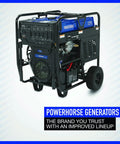 Heavy Duty Portable Generator Serving Up 18000 Running Watts And 27000 Peak Surge Power With Dual Gas Propane Engine side view on wheels