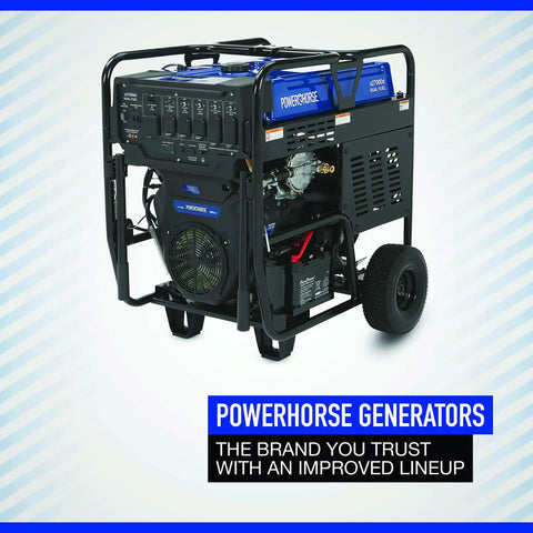 Heavy Duty Portable Generator Serving Up 18000 Running Watts And 27000 Peak Surge Power With Dual Gas Propane Engine side view on wheels
