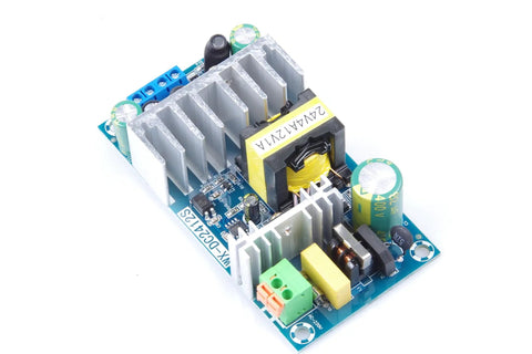 Isolated AC to DC Power Supply Module Dual Output 24V 4A and 12V 1A for Industrial Control Systems with heatsink visible