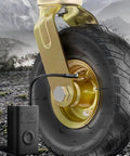 Close-up of 10 Inch Pneumatic Rolling Plate Caster With Quiet Rubber Knobby Tread for Smooth Rolling Shock Absorption