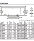 Machine Shop Ready DRO Display For Milling And Lathe Machines, Optical Linear Scale Encoder 5um Resolution, 2 Axis Or 3 Axis Readout, 170mm Travel, High Precision Digital Readout For Metalworking product size chart
