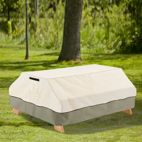 Heavy Duty Waterproof Picnic Table Cover Fits 70 To 72 Inch Tables Up To 75 L By 62 W By 30 H 600D Tough Canvas covering outdoor table