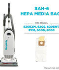 HEPA Vacuum Bag Set For S20EZM Upright Cleaners Type A 6 Pack Fits Symmetry And 6 Series with vacuum and bag image