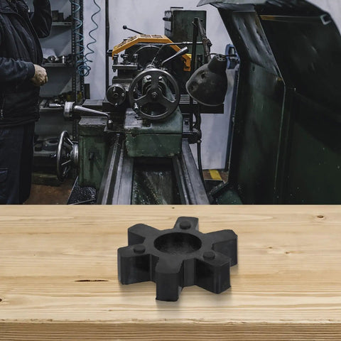 Urethane Spider Insert For L-Jaw Couplings, Heavy-Duty Center Block With Flexible Torque Support, 2.5 In OD By 0.6 In Thick, Black