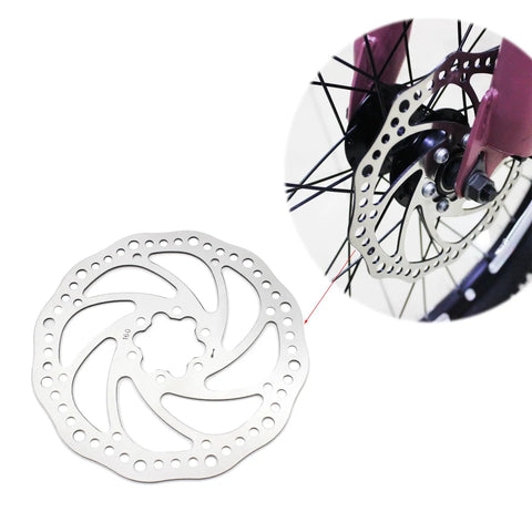 Disc Brake Rotor 160mm with six bolts stainless steel for MTB mountain road BMX bikes mounted on bike wheel