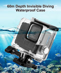 Waterproof Housing Case for GoPro Hero 4K Action Camera with 60m depth rating in underwater setting