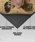 Badass 4mm Car Sound Deadening Heat Insulation Mat 36 Square Feet Closed Cell Polyethylene Foam PE showing adhesive backing and release paper.